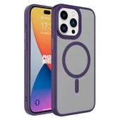 iPhone 15 Pro Kılıf Mat Arka Yüzey Wireless Şarj Özellikli Flet M-safe Kapak thumbnail 1