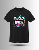 DEVISSO TRADERS La Casa DEVISSO - Traders, Borsaci Erkek Siyah T-Shirt - 3