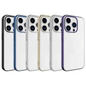 iPhone 15 Pro Kılıf Sert PC Renkli Çerçeveli Riksos Kapak thumbnail 2