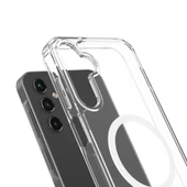 Samsung S24 Plus Kılıf M-safe Şarj Özellikli Şeffaf Sert PC Embos Kapak thumbnail 7