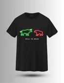DEVISSO TRADERS Bull & Bear Neon - Traders, Borsaci Kadın Siyah T-Shirt - 3
