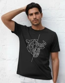 DEVISSO TRADERS Bull & Bear Heads - Traders, Borsaci Erkek Siyah T-Shirt - 1