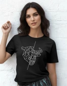 DEVISSO TRADERS Bull & Bear Heads - Traders, Borsaci Kadın Siyah T-Shirt - 1