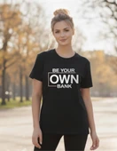 DEVISSO TRADERS Be Your Own Bank - Traders, Borsaci Kadın Siyah T-Shirt - 2