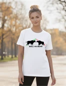 DEVISSO TRADERS Bull vs Bear - Traders, Borsaci Kadın Beyaz T-Shirt - 2
