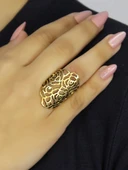 Trend Otantik Çiçek Desenli Antik Ayarlanabilir Kadın Vintage Yüzük euy1277 thumbnail 2