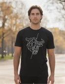 DEVISSO TRADERS Bull & Bear Heads - Traders, Borsaci Erkek Siyah T-Shirt - 2