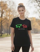 DEVISSO TRADERS Bull & Bear Neon - Traders, Borsaci Kadın Siyah T-Shirt - 2