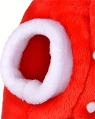 Noel Baba Geyiği Köpek Kostümü – Küçük Irk Evcil Hayvanlar İçin Polyester Kapüşonlu Çıtçıtlı Fleece Tatil Kıyafeti thumbnail 5