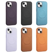 iPhone 14 Kılıf PU Deri M-safe Wireless Şarj Özellikli Derix Kapak thumbnail 2