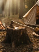 Profesyonel Odun Yarma Baltası / Kamp Baltası - Tam Dövme Çelik - Uzun Sap thumbnail 1