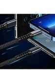 3in1 100w Hızlı Şarj Ve Data Kablosu, 1.2m Halat Örgü Kırılmaz Uç, Usb-c Lightning Micro Uyumlu, Dayanıklı Çoklu Cihaz Şarj Kablosu thumbnail 6