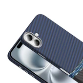 iPhone 16 Kılıf M-safe Şarj Özellikli Karbon Fiber Görünümlü Gros Kapak thumbnail 7