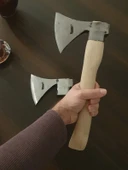 Kamp Baltası İkili Set – 37cm Survival ve 52cm Odun Yarma Baltası – Dövme Çelik Outdoor Seti thumbnail 4