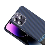 iPhone 14 Pro Max Kılıf M-safe Şarj Özellikli Karbon Fiber Görünümlü Gros Kapak thumbnail 3