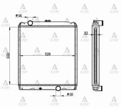 RADYATÖR SU CANTER 659 7.5 TON 32MM M-T BRAZING MC127008 thumbnail 1