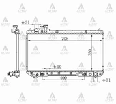 RADYATÖR SU RAV-4 1994-2000 2.0 BENZİNLİ 22MM A-T BRAZING 16400 7A480 thumbnail 1