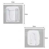 GV HOME® Eşya Sabitleme Askısı 10 Çift Şeffaf Çift Taraflı Yapışkanlı Geçmeli Klips - 5