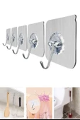 GV HOME® Süper Güçlü Yapışkanlı Suya Dayanıklı Şeffaf Askı 5li Set Yeniden Kullanılabilir Kancalar - 9