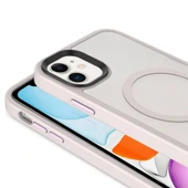 iPhone 11 Kılıf Mat Arka Yüzey Wireless Şarj Özellikli Flet M-safe Kapak thumbnail 7