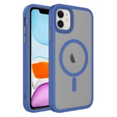 iPhone 11 Kılıf Mat Arka Yüzey Wireless Şarj Özellikli Flet M-safe Kapak thumbnail 1