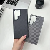 Samsung S24 Ultra Kılıf M-safe Şarj Özellikli Karbon Fiber Görünümlü Troy Kapak thumbnail 2