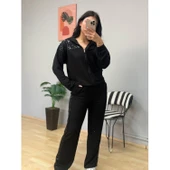 Lucky Life Kadın Iki Iplik Kumaş Pul Ve Fermuar Detaylı Ikili Takım - 2