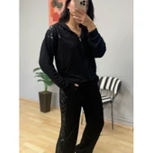 Lucky Life Kadın Iki Iplik Kumaş Pul Ve Fermuar Detaylı Ikili Takım - 3