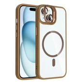 iPhone 15 Kılıf Standlı ve Kamera Lens Hediyeli M-Safe Şarj Özellikli Etro Kapak thumbnail 1