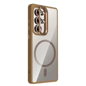 Samsung S25 Ultra Kılıf Standlı ve Kamera Lens Hediyeli M-Safe Şarj Özellikli Etro Kapak thumbnail 8