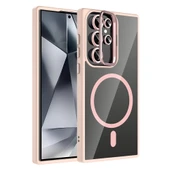 Samsung S24 Ultra Kılıf Standlı ve Kamera Lens Hediyeli M-Safe Şarj Özellikli Etro Kapak thumbnail 1