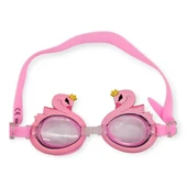 Çocuk Yüzücü Gözlüğü Silikon Taşıma Çantalı Pembe Kuğu - 9014 - 1