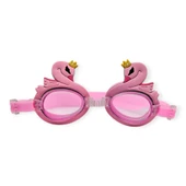 Çocuk Yüzücü Gözlüğü Silikon Taşıma Çantalı Pembe Kuğu - 9014 - 2