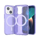 iPhone 14 Kılıf M-safe Şarj Özellikli Parlayan Simli Saydam Renkli Allstar Kapak thumbnail 1