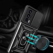 Xiaomi Poco F5 Pro Kılıf Magnetik Standlı Kamera Korumalı Sürgülü Vega Kapak thumbnail 3