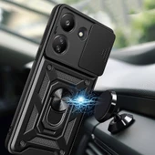 Xiaomi Poco C65 Kılıf Magnetik Standlı Kamera Korumalı Sürgülü Vega Kapak thumbnail 5