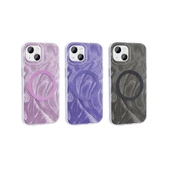 iPhone 13 Kılıf M-safe Şarj Özellikli Fırça Boya Desenli Palet Kapak thumbnail 7