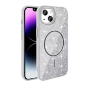 iPhone 11 Kılıf M-safe Şarj Özellikli Parlayan Simli Okso Kapak thumbnail 1