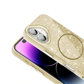 iPhone 16 Kılıf M-safe Şarj Özellikli Parlayan Simli Okso Kapak thumbnail 8