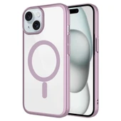 iPhone 15 Kılıf Wireless Şarj Özellikli Sert PC Mat Riksos M-safe Kapak thumbnail 1