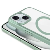 iPhone 15 Kılıf Wireless Şarj Özellikli Sert PC Mat Riksos M-safe Kapak thumbnail 9