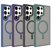 Samsung S23 Ultra Kılıf Mat Arka Yüzey Wireless Şarj Özellikli Flet M-safe Kapak thumbnail 2