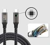QG02 Type-C to Type-C PD3.1 Data Kablosu 240W 480Mbps 1.5 Metre thumbnail 9