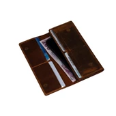 Hakiki Nubuk Deri Universal 10 Kart Hazneli Mıknatıslı Telefon Bölmeli Cüzdan thumbnail 3