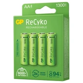 Gp Recyko 1300 Mah Nı-Mh R6 Şarjlı Aa 4lü Kalem Pil - 1