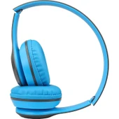 Kablosuz Kulak Üstü Bluetooth Kulaklık - Thirsty - Mavi - 1