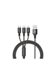 Bood Cs-61 3'lü Araç Kiti Micro Usb , Type-c, Lightning Girişli 2 Usb'li Araç Çakmak Şarjı - 1