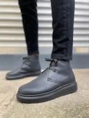 JET-207 Oslo Bağcıklı Ortopedik Taban Cilt Erkek Spor Bot CST - Siyah thumbnail 2