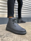 JET-207 Oslo Bağcıklı Ortopedik Taban Cilt Erkek Spor Bot CST - Siyah thumbnail 1