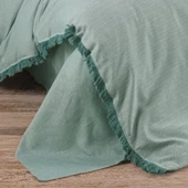 PRİVATE ÇİFT KİŞİLİK NEVRESİM TAKIMI İPLİĞİ BOYALI MİNT thumbnail 2